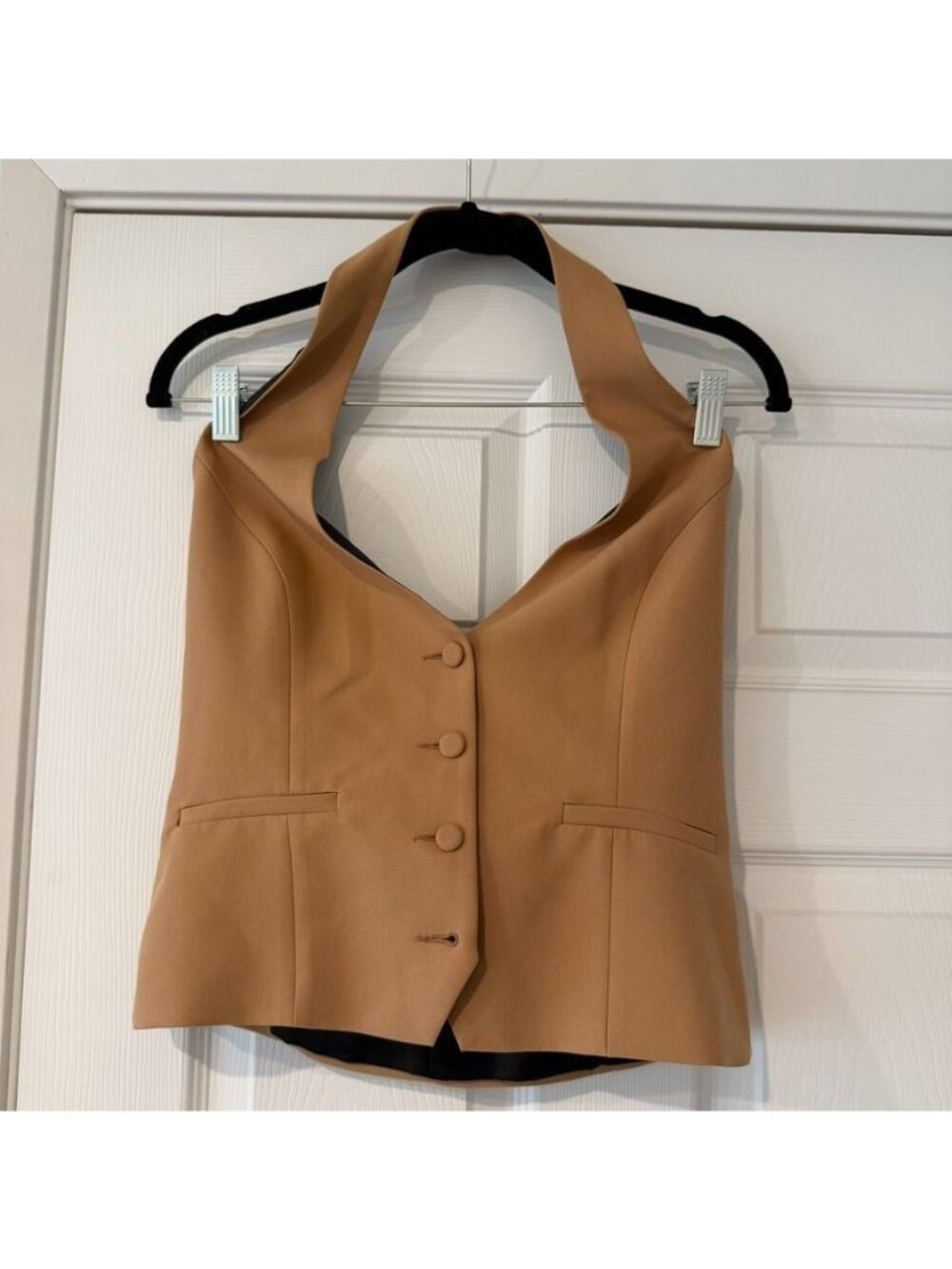 Zara Tan Halter Vest Size Medium NWOT
